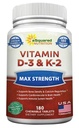 aSquared Nutrition Vitamina D3 cu K2 Suplimentul-180 Tablete masticabile, puterea maximă D-3 Colecalciferol & K-2 MK7 pentru a sprijini oase sănătoase, dinți, inimă -Antioxidant D3 și K2 MK-7 Formula energetică Adulți
