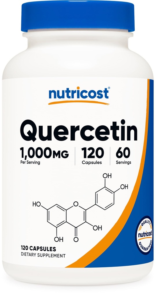 Nutricost Querbetin 1000mg, 120 capsule - Capsule vegetariene, 60 Servings, 500mg per capsulă, non- GMO, Gluten Free