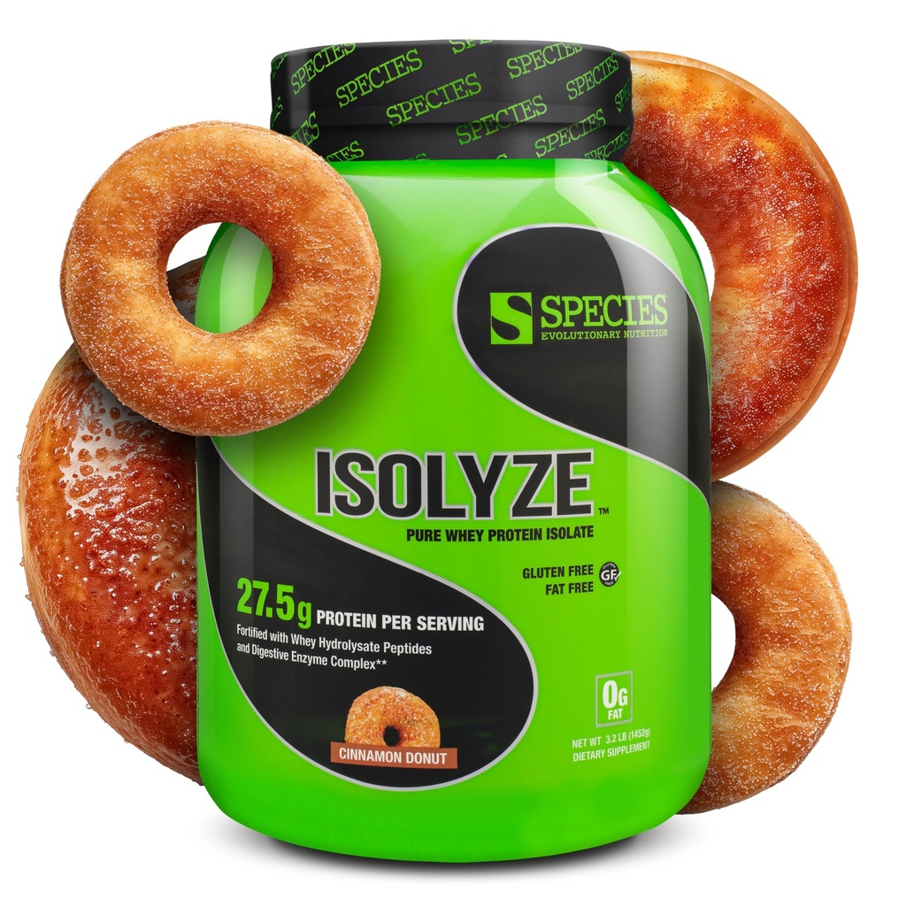Specie Nutritie Izoleaza Pudra de proteine Whey, 100% Whey Izolat pentru cladirea musculara, 27,5g Proteina Per Scoop, Fara Sugar & Fat (Cinnamon Donut, 44 Serviri)