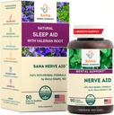 valeriană Root Natural Sleep Aid Formula pentru adulți cu Skullcap organic, Lobelia & More - 90 Capsule - de Dr. Marco Sikaffy 