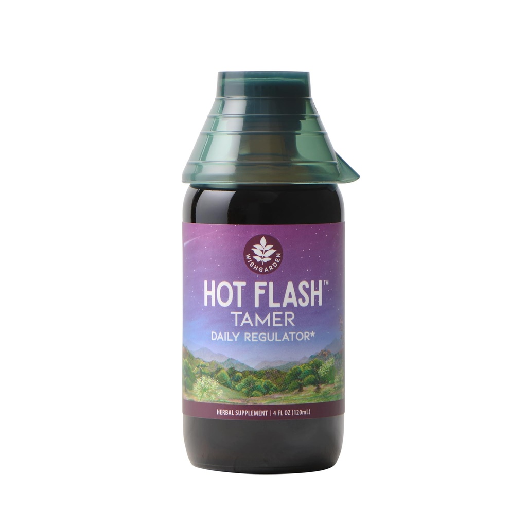 WishGarden Herbs Hot Flash Tamer - Plant-Based Herbal Hot Flash Relief & Night Sweats Supliment cu Black Cohosh & Vitex Berry sprijină niveluri sănătoase hormon, Menopause Relief pentru femei, 4oz
