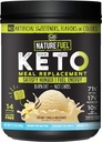 Nature Fuel Keto Meal Pudră de înlocuire - Gluten gratuit cu ulei de cocos MCTs și unt de iarbă-Fed - Creamy Vanilla Milkshake - 14 Serviri - Cămar prietenos, 17.1 Fl Oz