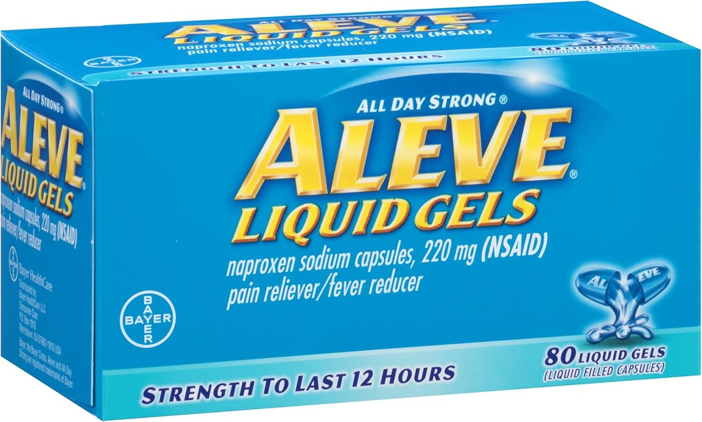 Aleve lichid Gels cu Naproxen sodiu, 220 mg (AINS) Durere Reliever/Fever Reductor, 80 Count (Pachet de 2)