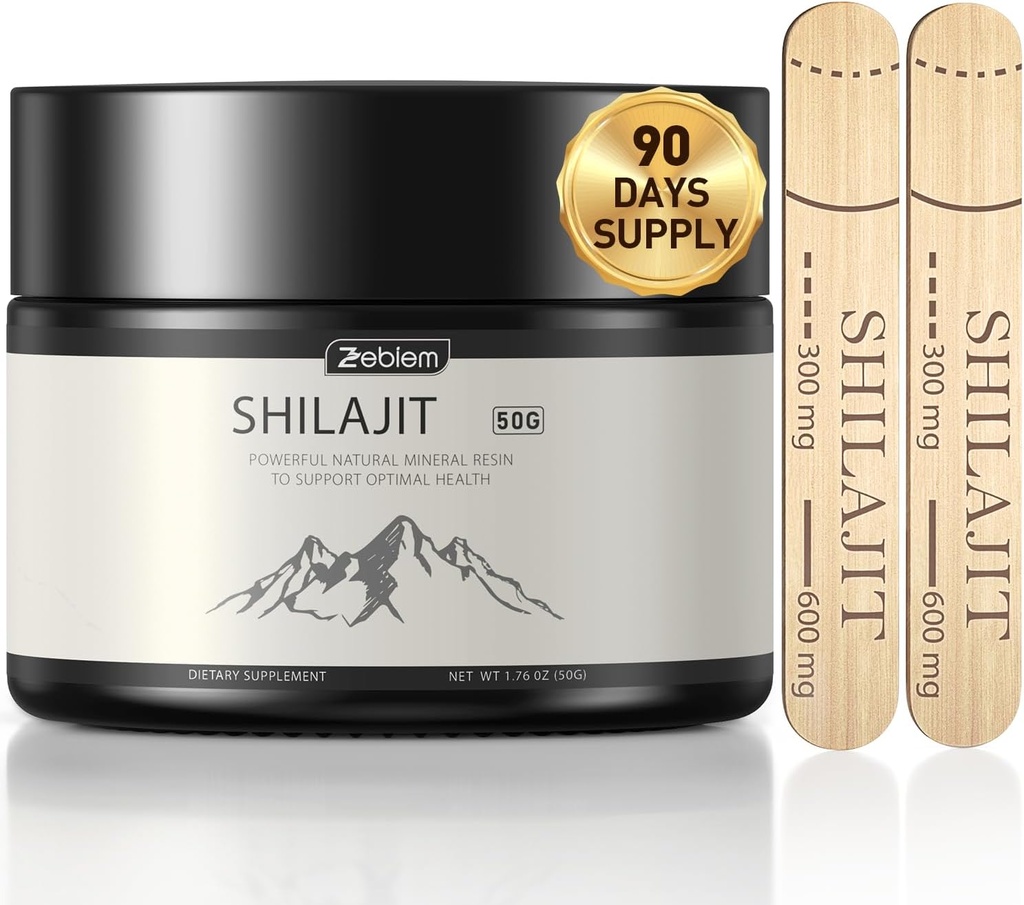 shilajit Pure Himalayan Organic shilajit pentru bărbați și femei shilajit Resin Aprovizionare cu Ayurvedic Blend organic în potențial ridicat pentru energie, Putere Boost &Immune Support (50 Grams)