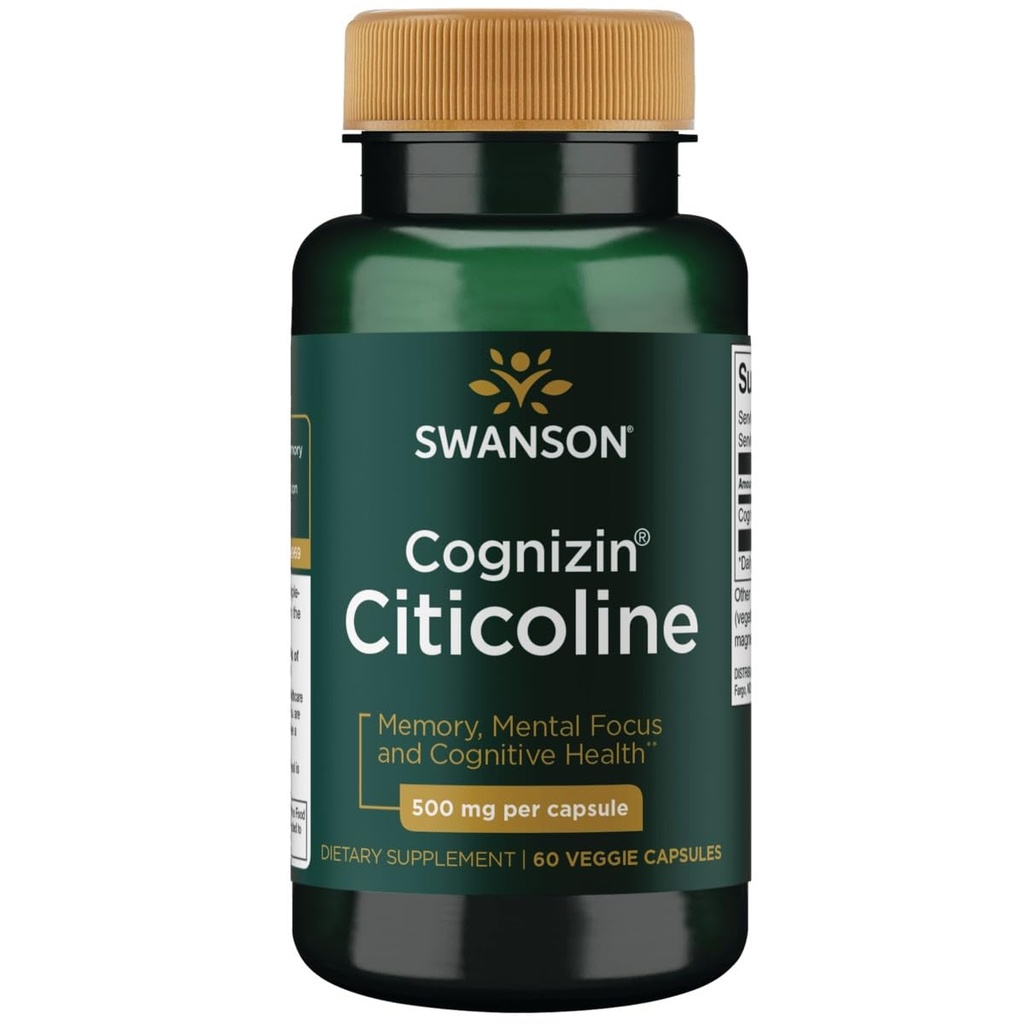 Swanson Ultra Cognizin Citicolină 1000 Milligrams 60 Veg Capsule