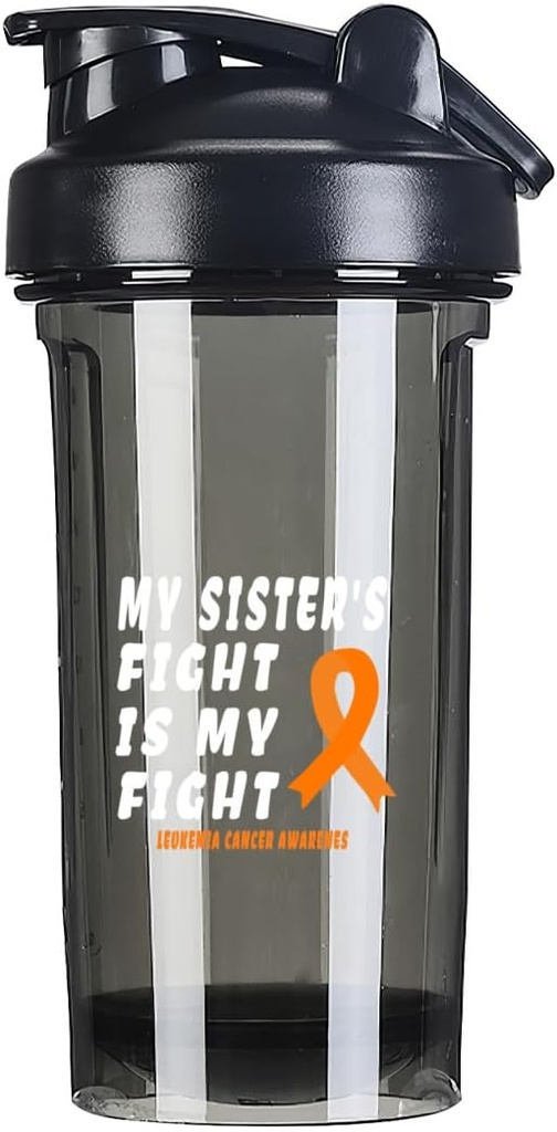 Leucemie Cancer Awarnes 18 Ounce Shaker Sticla Drink Mixer Leak-proof Proteina de antrenament Shakes Masa de înlocuire Shakes sticle 500ML/18 Oz negru