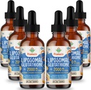 2000MG Liposomal Glutatione Liquid, 98% Absorbtion, Active Form L-Glutation Supplement, Vegan Friendly, Puternic Antioxidant Complex pentru Sistemul Imun, Aging Defense, Detox, 12 FL.OZ