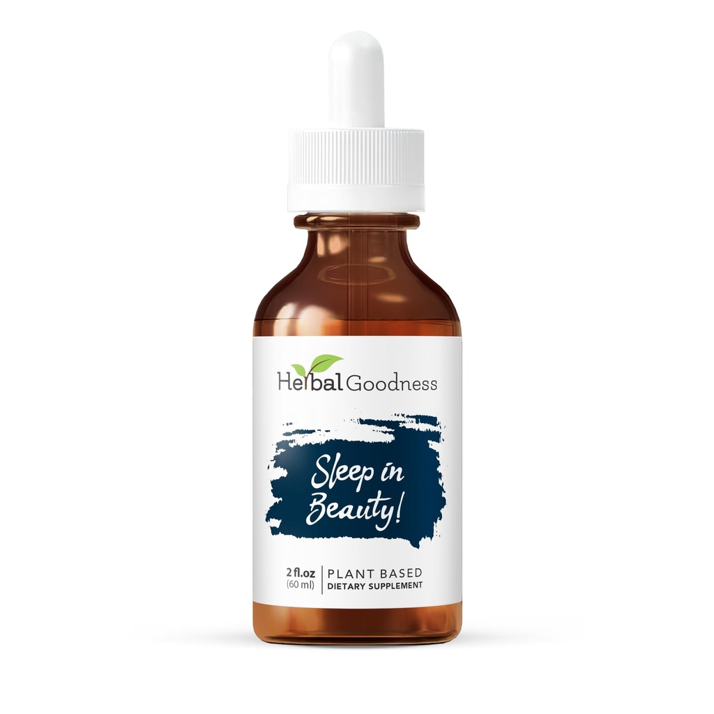 Somn în Frumuseţe - Picături lichide organice de valeriană 2 Fl. oz, Lemon Balm, Suport de somn natural pentru adulţi, Ajutor de odihnă şi relaxare, non-GMO, Vegan, Gluten-Free, USDA Organic, Nu Melatonina