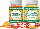 Lunakai Vitamina C și vitamina D3 Gummies Bundle - 300mg Organic, Non-GMO, Vegan Gummy mestecabil - Imunitate, Bone and Mood Supplement pentru adulți