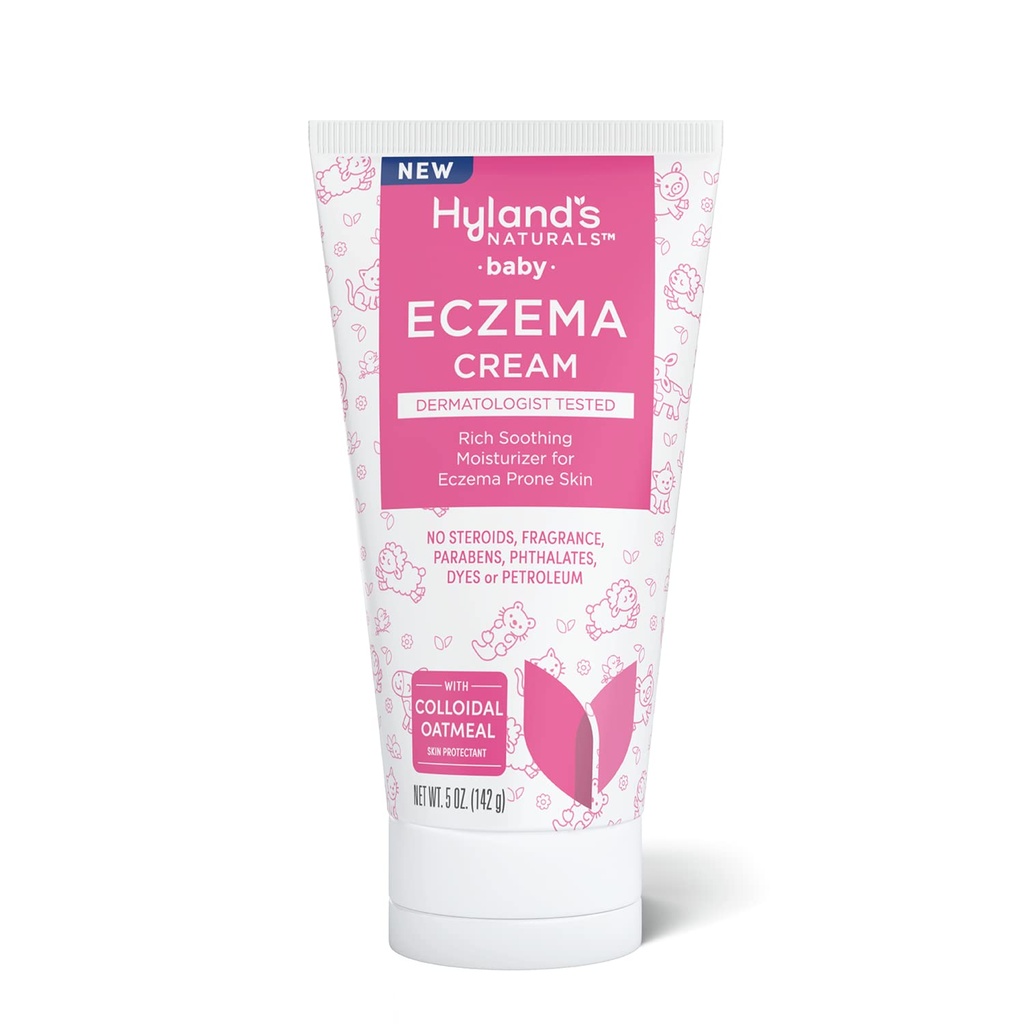Crema de eczemă pentru copii Hyland, Moisturizer bogat Soothing pentru Eczema Prone Skin, cu fulgi de ovăz coloidal, 5 uncii