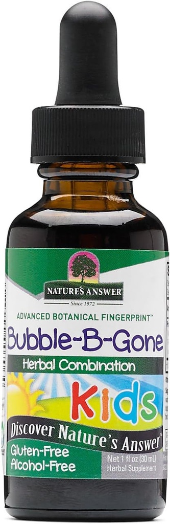Răspunsul Naturii - Kid-Bubble-B-Gone, 1 oz de alcool lichid Colic Relief de gaz gratuit la sugari și copii