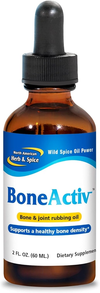 Nord-American Herb & Spice BoneActiv - 2 fl. oz. - Ulei de Rubbing Bone & Joint - Sprijină Oase sănătoase - Non-GMO, Vegan - 346 Servings