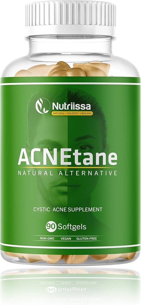 ACNEtane - Toate Suplimentul de vitamine naturale pentru tratarea Acnee, 90 Veggie Softgels (Tratate hormonale, Pubertate, & Cystic Acnee intern)
