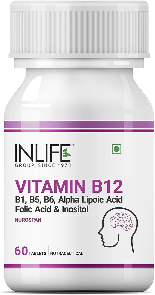 Vitamina B12 cu B1, B5, B6, Alpha Acid lipoic ALA, Acid folic, Inositol Suplimente - 60