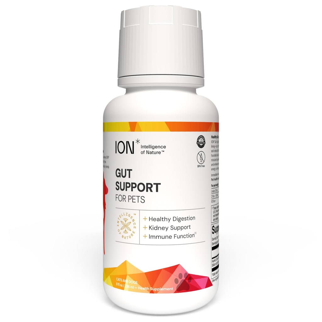 ION* Intelligence of Nature Gut Support for Pets - Probiotice lichide Drops Alternative pentru câini și pisici, Digestive Health for Puppies, Skin & Hair Health - 8 fl oz (Pachet de 1)