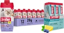 SlimFast Bundle: Electroliți de postare intermitent, Energetic Powder Drink Mix, Cafeina din surse naturale- Berry Lemonade (12 conte) + Shake de înlocuire de proteine mare, Caramel Macchiato, 12 Pack