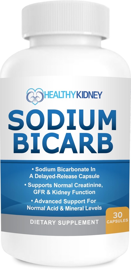 Bicarbonat de sodiu 650 Mg Tablete - eliberare întârziată pentru funcţia renală normală - Coacerea tabletelor de Soda, Pastilele de sodiu, Bicarbonato De Sodio para Tomar, Bicarbonat de Soda - 30 capsule