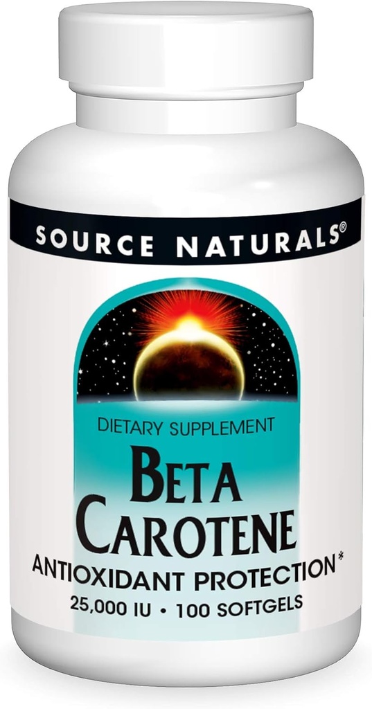 Sursa Naturals Beta Caroten 25000 ui Antioxidant de protecție - transformat de organism în vitamina A - 100 Softgels