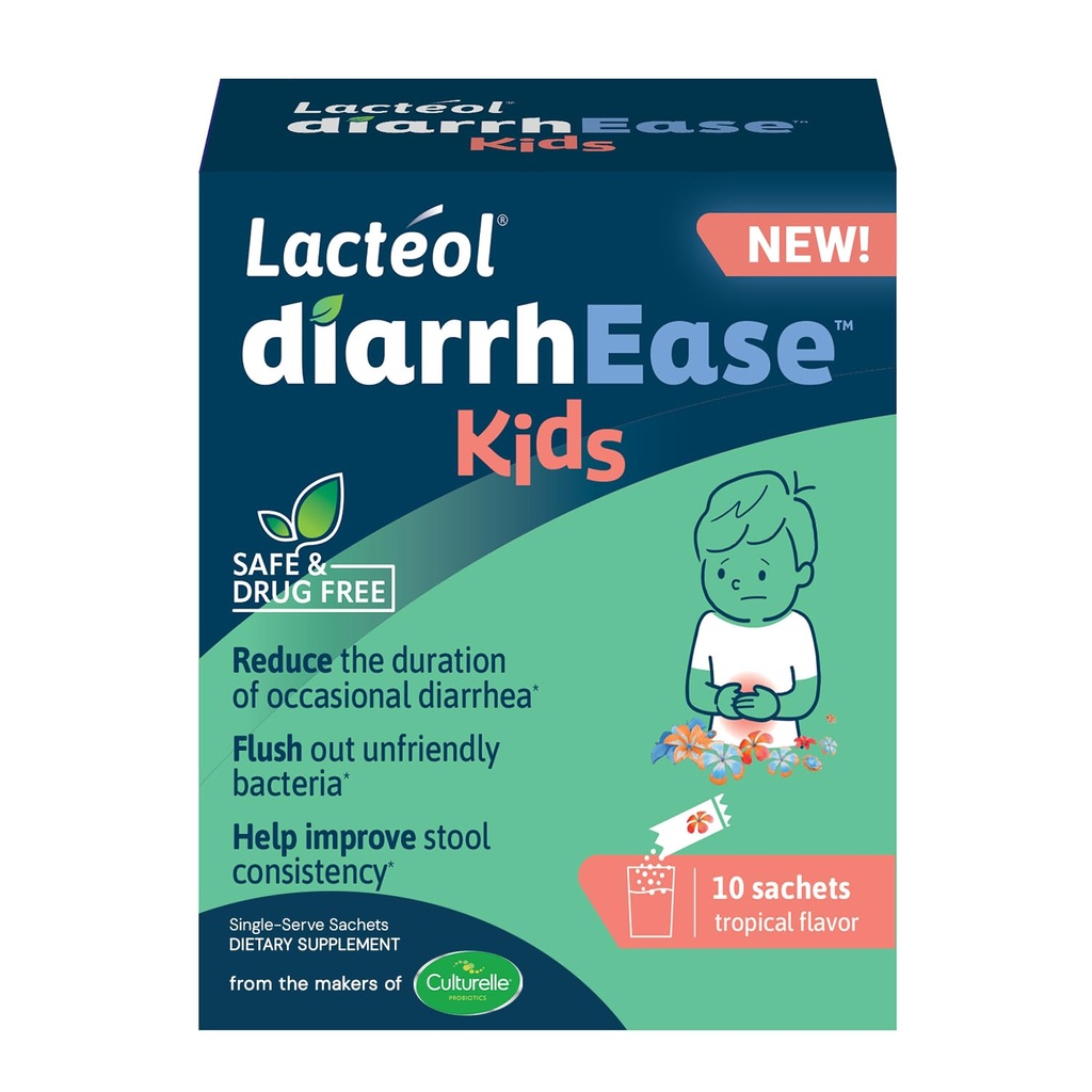 diarrhEase Kids - o tulpină postbiotică sigură, fără droguri și testate clinic care scurtează durata diareei ocazionale- funcționează în mod natural cu corpul dumneavoastră copil, 10 Conte