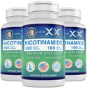 Genex Formulas Nicotinamida 500mg (3-Pack) Vitamina B3 Flush Capsule de niacin gratuit pentru piele sanatoasa - Niacinamida Supliment pastile ajuta Produce Keratina si Skin Cell Health & Energy (300 capsule)