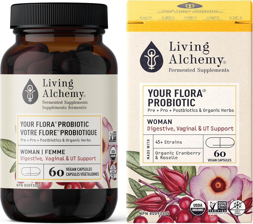 Alchimie femeie organică vie Digestive dvs. Flora Probiotic, 60 CT