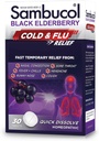 Sambucol tablete de relief pentru răceală și gripă - Homeopatic Rece Medicine, Rece Remediu pentru adulți, Black Elderberry pentru răceli, Zinc Rece Remediu - 30 Conte