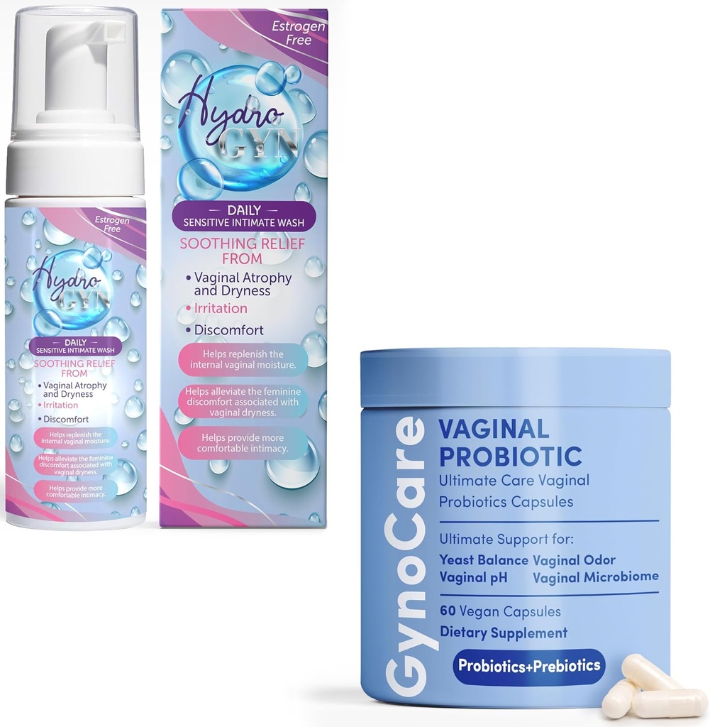 Gândiţi-vă la confort Feminine Wellness Bundle: Capsule probiotice vaginale + Spălătorie feminină nesolicitată 
