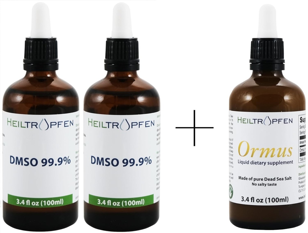 Bundle/Set de 2X DMSO 99,9% 3,4 oz + Ormus 3,4 Fl Oz concentrat Orme 