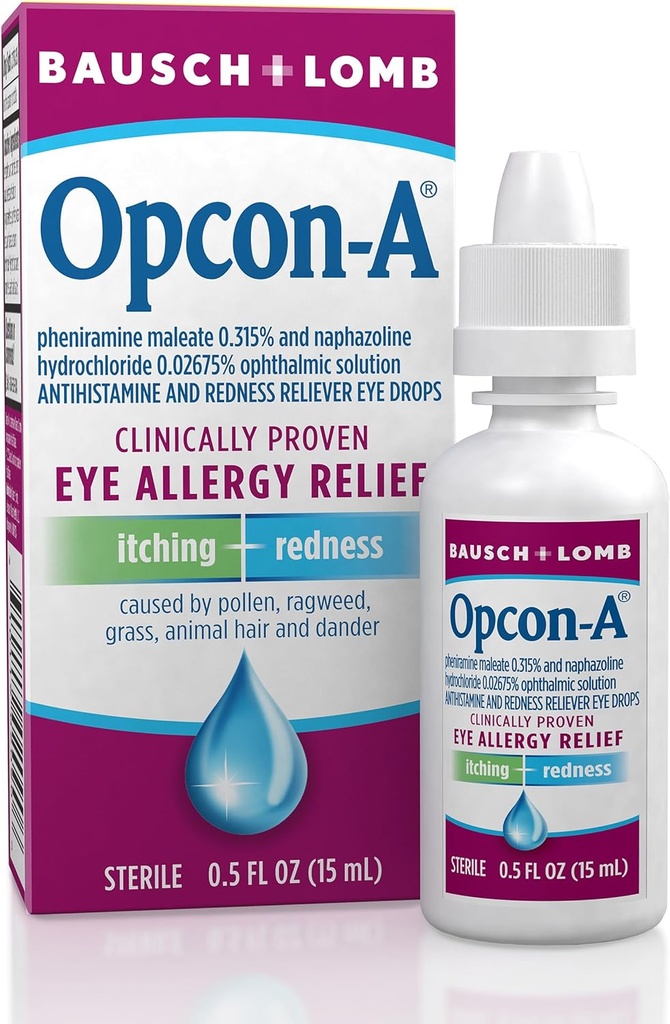 Alergie Picături oftalmice de Bausch & Lomb, pentru Mâncărime & Redness Relief, 15 ml