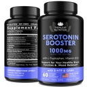 Supliment serotoninergic natural - Made in USA 5HTP Serotonina & Cortizol Manager - Serotonina Booster Suplimentul de vitamine pentru femei cu 5-HTP, vitamina B6, B12, GABA, L Theanină, L Tryptofan - 60 capsule