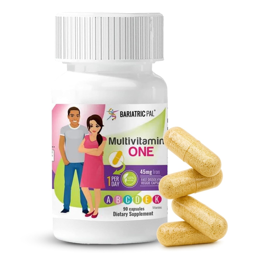 BariatricPal Multivitamine ONE 1 pe zi! Capsule multivitamine bariatrice cu 45 mg de fier 