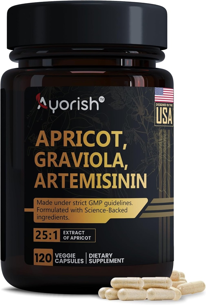 Extract de caise 1000 mg cu Soursop Graviola & Artemisinin Extract capsule (120 Count), Non-GMO