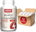 Jarrow Formulas Acetil L-Carnitina 500 mg, Supliment alimentar, Suport Aminoacid pentru sanatatea creierului si antioxidanti, 60 Capsule Veggie, 60 zile de aprovizionare (pachet de 12)