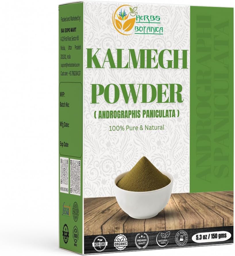 Herbs Botanica Kalmegh Pulbere 100% Andrographis Paniculata (Green Chiretta Herb) pentru uzul plantei 