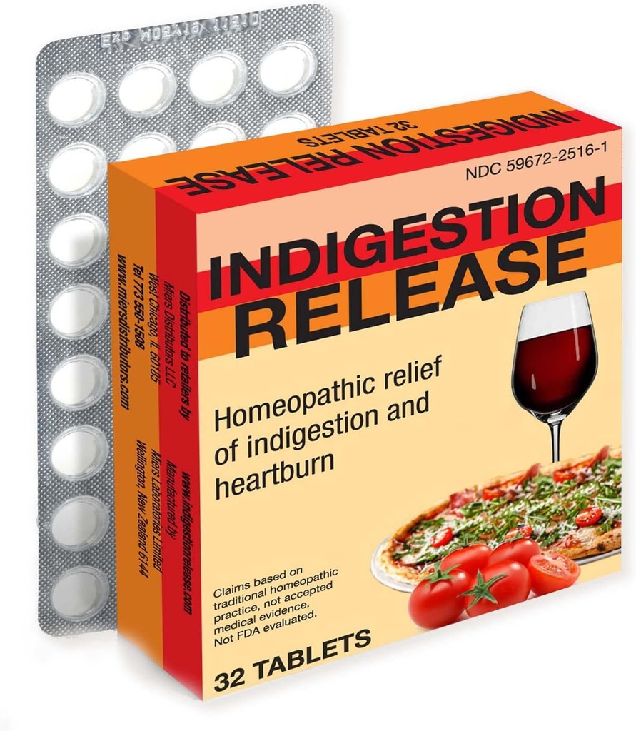 Myers Lab Indigestie Relief Capsule, Homeopathic Tablets for Heartburn Relief, Sigur și eficient, Acționare rapidă, 32 comprimate