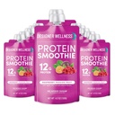 Designer Wellness Proteine Smoothie, fructe reale, 12g Proteine, carbohidrat scăzut, Zero Adauga zahar, Gluten-gratuit, non-GMO, Fără culori artificiale sau arome, Raspberry Passion Fruit, 12 Conte