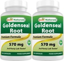 Cel mai bun naturals Goldenseal Root 570 mg (non-GMO) 100 capsule (100 Count (Pachet de 2))