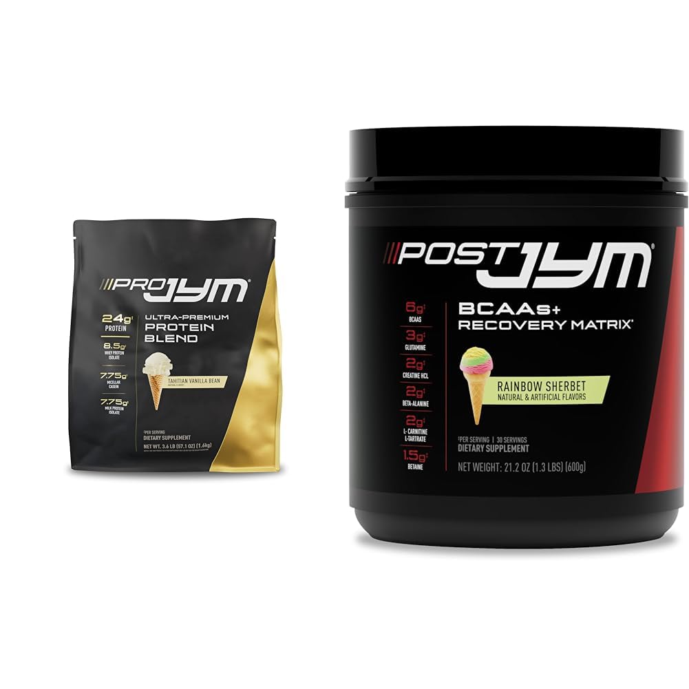 JYM Supplement Science PRO JYM 45 Servings - Tahitian Vanilla Bean & - Post-workout cu BCAA's, Glutamina, Creatine HCL, Beta-Alanine, și mai mult Rainbow Sherbert Flavor, 30 Servings, 21.2 oz.