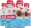 SlimFast Masă de înlocuire Shake, Original Creamy Milk Chocolate, 10g de gata să bea proteine, 11 Fl. Oz Sticla, 4 Count (Pack of 3) (Packaging May Vary)