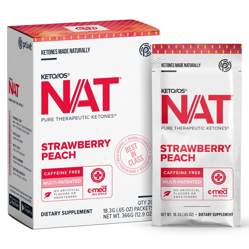 PRÜVIT OS NAT Strawberry Peach Keto Suplimente 