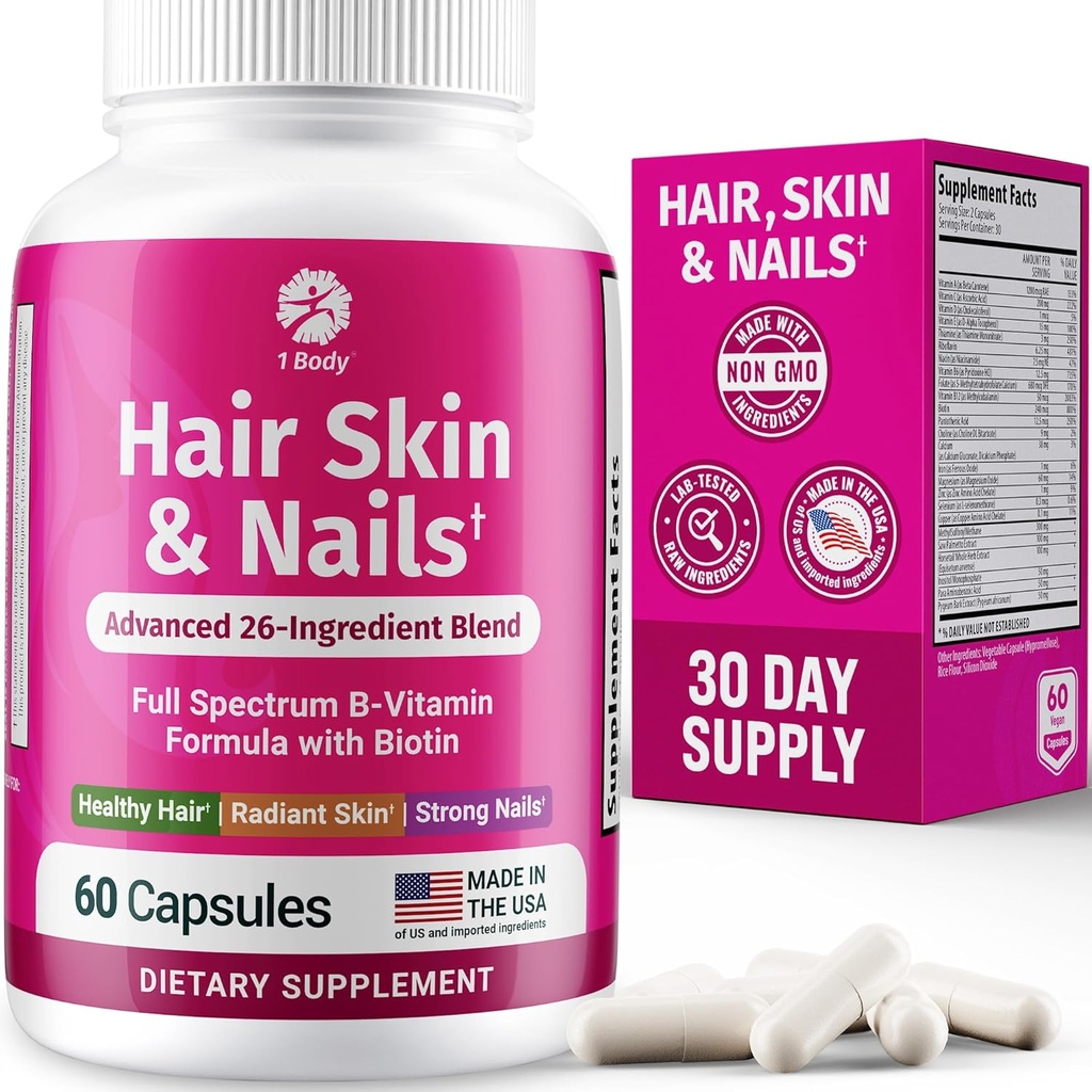 1 Body Hair Skin and Nails Vitamine cu Biotin 