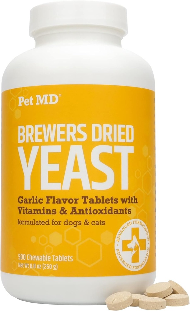 Usturoi de companie MD & Brewers Drojdie pentru câini şi pisici - Usturoi şi Yeast Plus Antioxidanţi - Brewer's Yeast Tablets for Dogs & Cats - Vitamina B 1 & Vitamina C - 500 ct