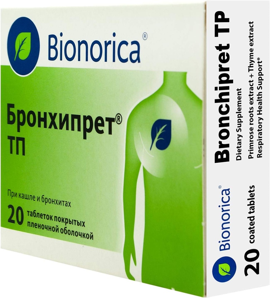 Bronchipret TP (cu Primrose și extracte de cimbru) pentru suport de sănătate respiratorie - 20 comprimate