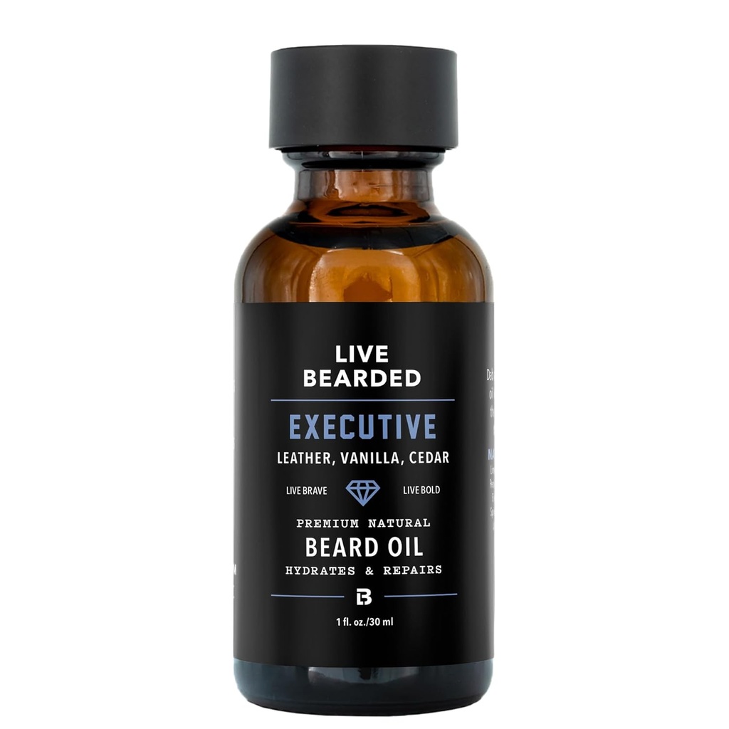 Live Beard Beard Oil, 1 fl oz - Premium All-Natural Jojoba - Made in the USA - Hair and Skin Care for Men with Dry, Flaky Patches 