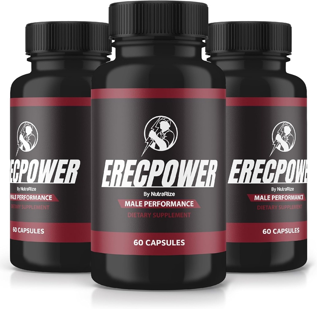 (3 ambalaj) ErecPower pentru bărbaţi, Pastile ErecPower oficiale, All Natural Barbat Supliment, Capsule pentru a stimula energia şi sănătatea generală, Erec Power Support pentru performanţă maximă, Vitamina, Review (180 capsule)