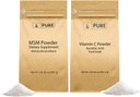 INGREDIENTE ORIGINALE DE PREGĂTIRE Vitamina C Pulbere & Metilsulfonilmetan MSM Pulbere Bundle, (2 lb) întotdeauna pură, Suplimente dietetice
