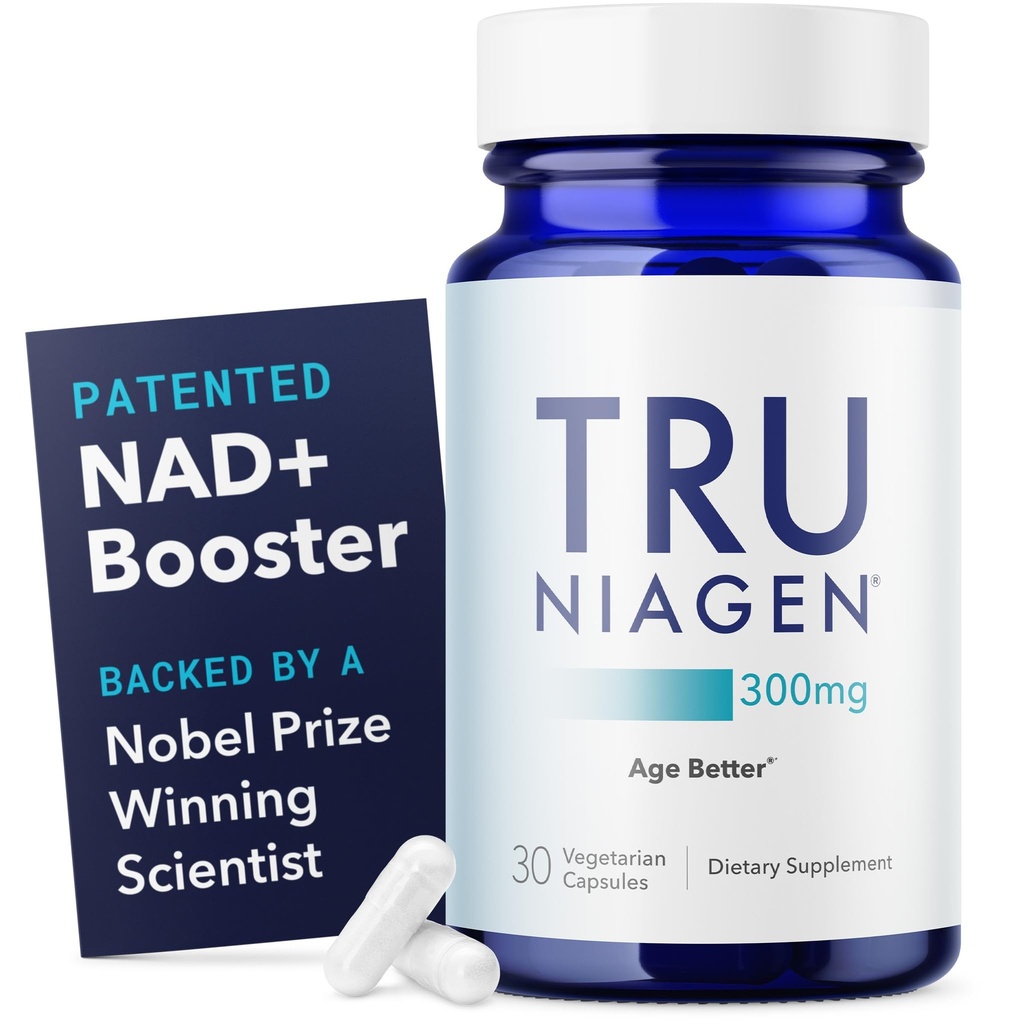 TRU NIAGEN Patentat NAD+ Supliment pentru anti imbatranire si regenerarea celulelor, 300 mg Niagen, 30 Serviri 
