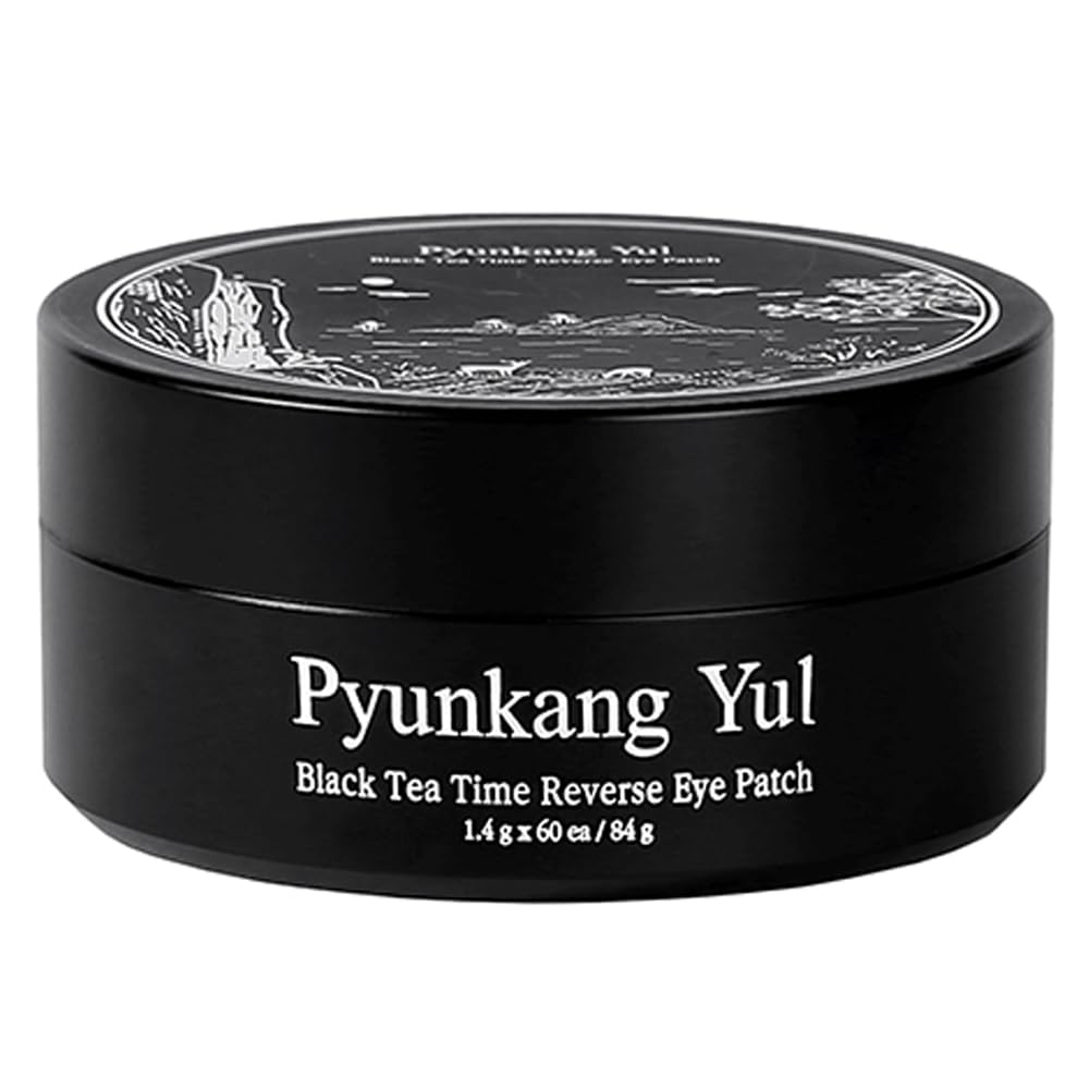 Pyunkang Yul Pyy Black Tea Time Reverse Eye Patch pentru Anti-Aging, Nourishing adânc cu Colagen molecular scăzut, Cercuri întunecate & Fine Line Care cu Kombucha, Korean Skincare (30 perechi)