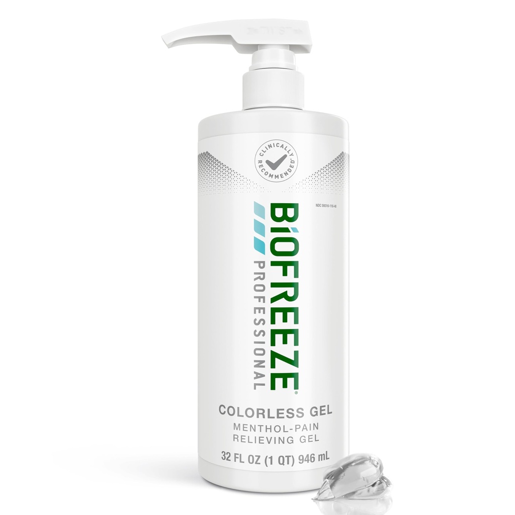 Biofroze Professional Gel Pain Relief pentru genunchi, gat, Hip, comun, Umăr, & simplu Backache, Artrită Durere Reliever, Dureri musculare Sore, Mentol fără culoare Gel 32 Fl Oz