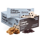 Baruri de proteine Colagen perfecte, gluten Grass Free Fed Colagen + MCT Ulei, carbohidrat scăzut, fără zahăr adăugat, Snacks-uri de proteine ridicate, Keto Diet Foods, 11g Proteina, 18g Fat, 3g carbohidrati net, Ciocolata Chip, 12 Baruri